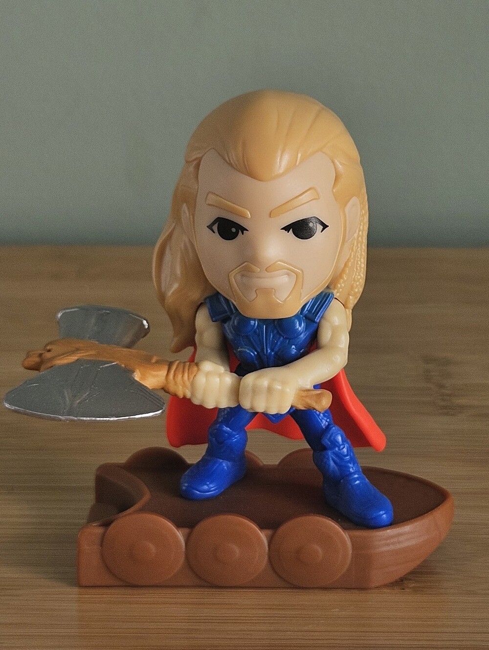 Marvel Thore Hero Action Figure with Blue Outfit and Red Cape